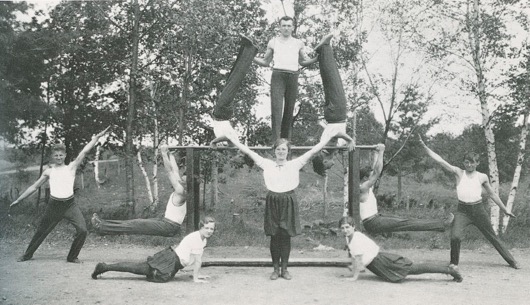 Sokol members forming a pyramid