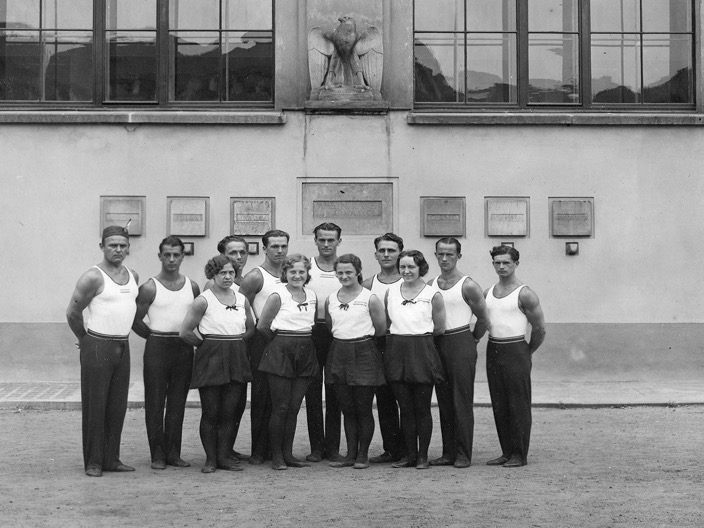 American Sokol Gymnastic Team in Prague for the 1932