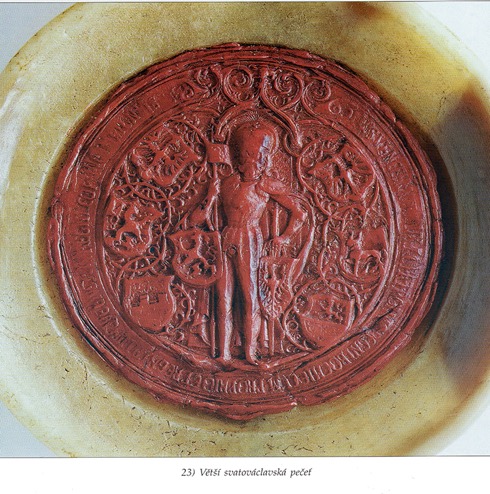 Great seal of the Czech Crown on a deed of 1620
