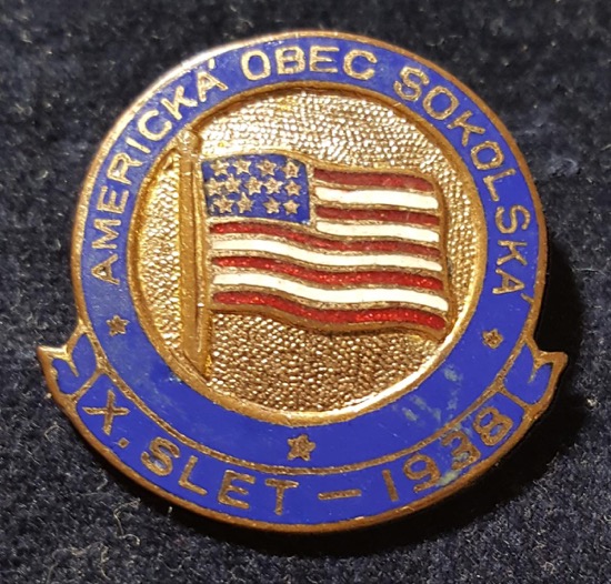 pin signifies American Sokol Organization participants