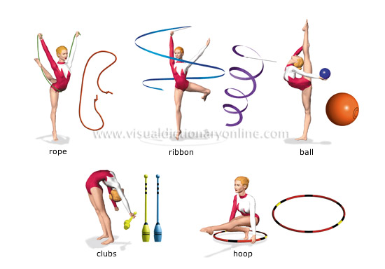 Outfit and apparatus for rhythmic gymnastics in Thailand